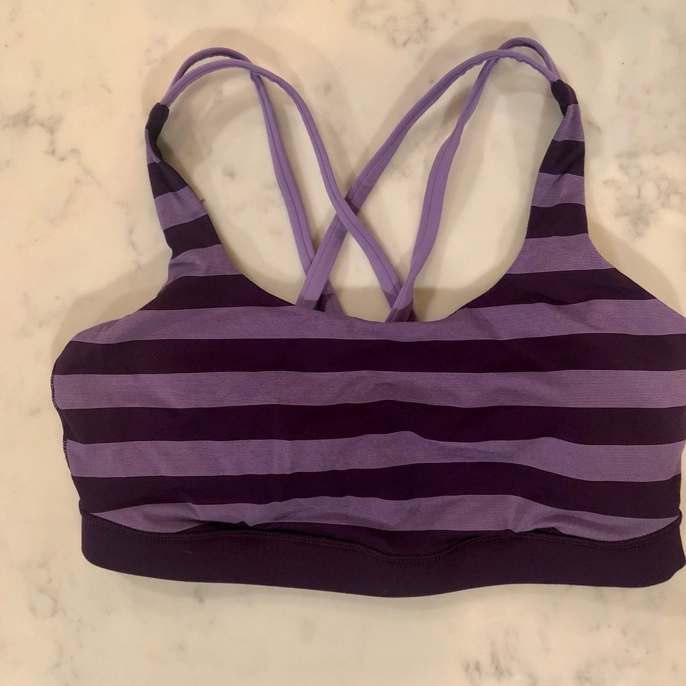 Purple lululemon sports bra.